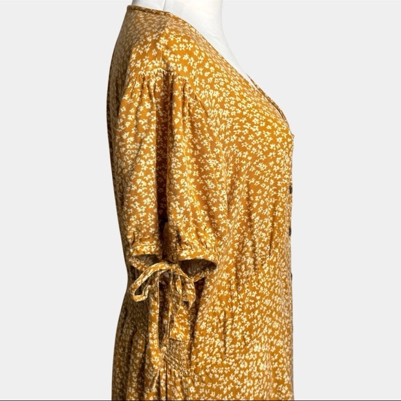 Universal Thread XXL Mustard Floral Midi Dress Cottagecore Boho Prairie - Picture 3 of 16